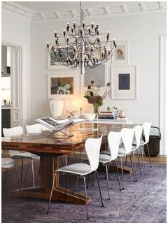 Traditional table modern chairs sale