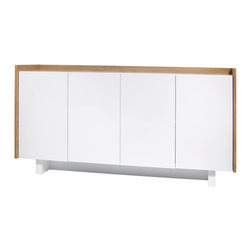 Skin Sideboard in Oak with White Doors - Buffets And Sideboards