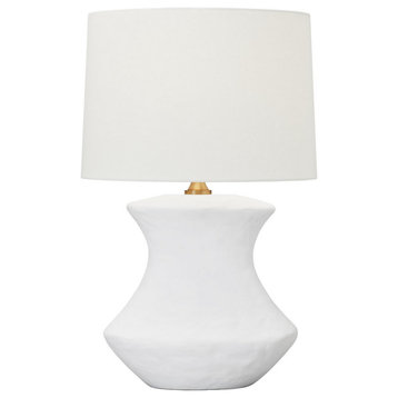 Bone One Light Table Lamp in Matte White Ceramic