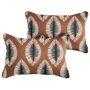 Noble Grey Hayden Sunstone Outdoor/Indoor Corded Pillow Set of Two 20 x 13 x 6