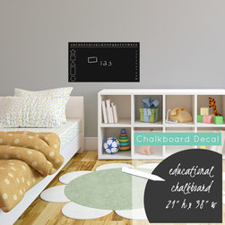 Educational Chalkboard with Alphabet Number Chart and Shapes Wall Decal - Wall Decals