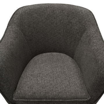 Status Accent Chair in Grey Fabric with Metal Leg