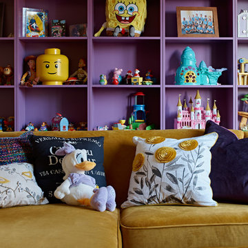 Purple shelving