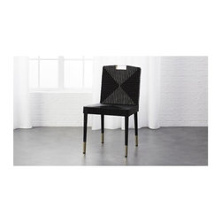 Rattan and Brass Dining Chair | CB2 - Dining Chairs