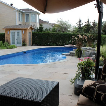 Custom Pool with Diving Rock