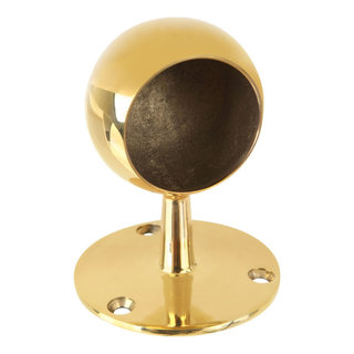 Ball Top End Cap 2 OD Bar Foot Rail Chrome Brass