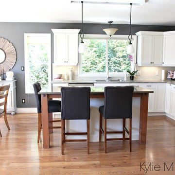 Maple Kitchen Cabinet Makeover - Paint and Countertops