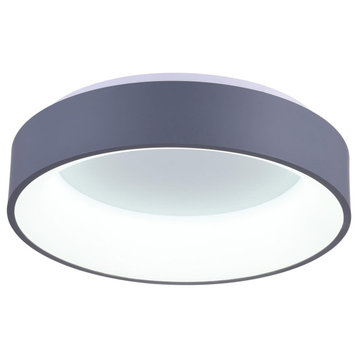 Arenal LED Drum Shade Flush Mount with Gray & White finish