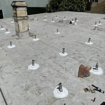 Sealed Solar Panel Footings with Mastic