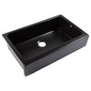 Grace Matte Black Fireclay 34" Single Bowl Quick-Fit Undermount Kitchen Sink