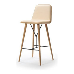 Spine Bar Stool With Leather Seat - Bar Stools And Counter Stools