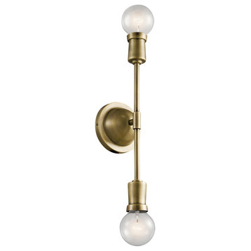 Kichler 43195 Armstrong 2 Light 17"W Bathroom Vanity Light - Natural Brass