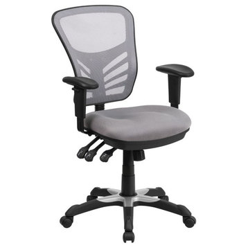 Scranton & Co Mid Back Mesh Swivel Office Chair in Gray