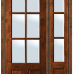 Prehung French Sidelight Door 96 Alder 3/4 Lite 6 Lite TDL Glass - Patio Doors