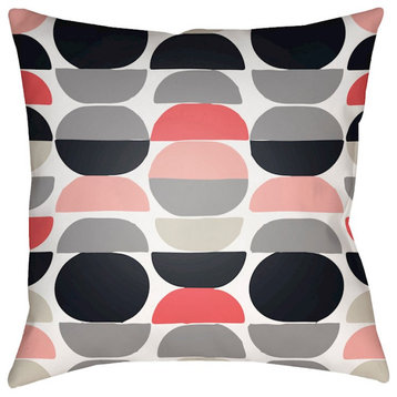 Modern by Surya Pillow, Gray/White/Pink, 18' x 18'