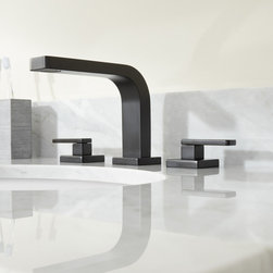 Hibiscus Widespread Bathroom Faucet- Matte Black - Bathroom Sink Faucets