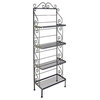 48" Steel French Bakers Rack With 4 Steel Shelves, Deep Red