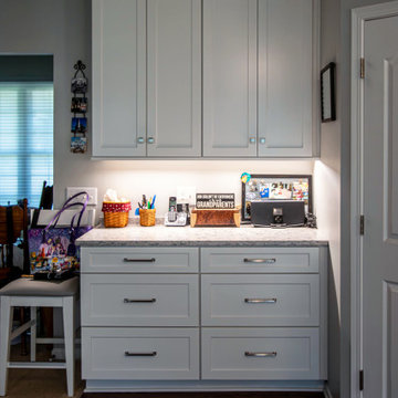 White Shaker Kitchen w/ Pietra Quartz Countertops & Gray Subway Tile Backsplash