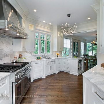 Dramatic White Kitchen in Mendham, NJ