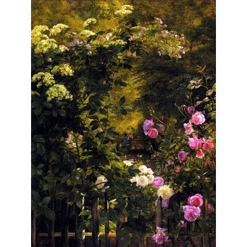 Tile Mural, the Rose Garden By Carl Frederik Aagaard Ceramic, Glossy