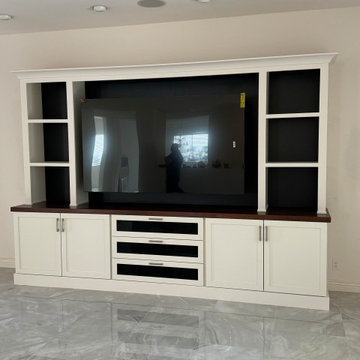 Painted Custom Built Entertainment Center
