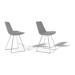 Eiffel Wire Counter Stool- Light Grey Wool - Bar Stools And Counter Stools