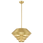 Livex Lighting - Livex Lighting 40402-12 Amsterdam - 20.5" One Light Mini Pendant - A celebration of classic Danish lighting architectAmsterdam 20.5" One  Satin Brass Satin Br *UL Approved: YES Energy Star Qualified: n/a ADA Certified: n/a  *Number of Lights: Lamp: 1-*Wattage:60w Medium Base bulb(s) *Bulb Included:No *Bulb Type:Medium Base *Finish Type:Satin Brass