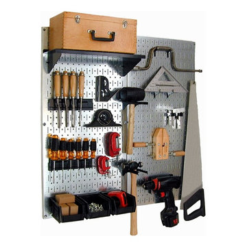 Wall Control metal pegboards work great for wood working tools and wood working