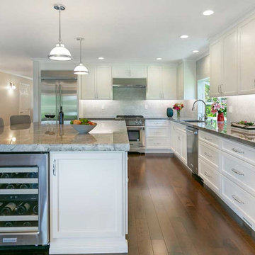 Large Kitchen Island Includes Wine Refrigerator
