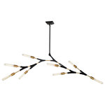 Artcraft Lighting - Filiali AC11538 Chandelier, Brass/Black - Organically shaped like tree branches, the Filiali collection 8 light chandelier features a black frame with harvest brass accent and socket covers. Can be directionally configured (arms slightly adjustible with allen key)