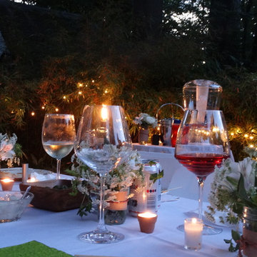 Summer evening dining outdoors