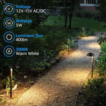 12-Pack Low Voltage Pathway Lights, 5W LED Landscape Lighting