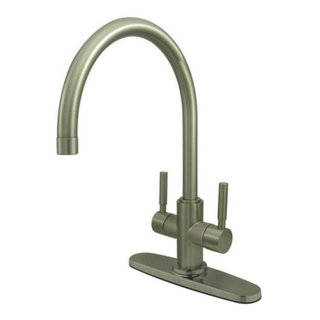 Kingston Brass Concord Polished Chrome Double Handle Kitchen Faucet ...