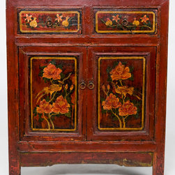 Chinese Antique Painted Cabinet - Side Tables And End Tables