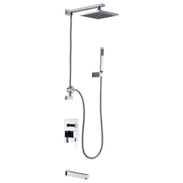 ANZZI Byne 1-Handle 1-Spray Tub and Shower Faucet With Sprayer Wand, Polished Ch