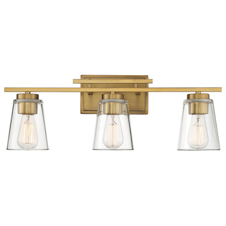 Calhoun 3-Light Warm Brass Bath Bar