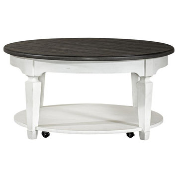 Round Cocktail Table Cottage White