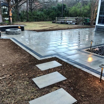 Patio with Fire Pit & Seating, Landscape Lighting