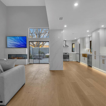Modern White Kitchen Remodel & Open-Concept Living Space