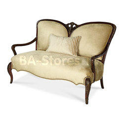 "Michael Amini" Champagne Wood Trim Settee, Imperial Court Collection - Sofas