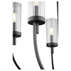 Quorum Ladin 5-Light Chandelier 601-5-69, Textured Black With Clear Glass