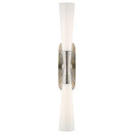 Visual Comfort - Utopia Double Bath Wall Sconce, 2-Light, Polished Nickel, 32"H - This beautiful wall sconce will magnify your home with a perfect mix of fixture and function. This fixture adds a clean, refined look to your living space. Elegant lines, sleek and high-quality contemporary finishes.Visual Comfort has been the premier resource for signature designer lighting. For over 30 years, Visual Comfort has produced lighting with some of the most influential names in design using natural materials of exceptional quality and distinctive, hand-applied, living finishes.
