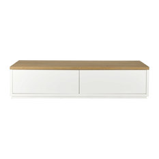 Mueble de TV de roble macizo blanco An. 180 cm Austral