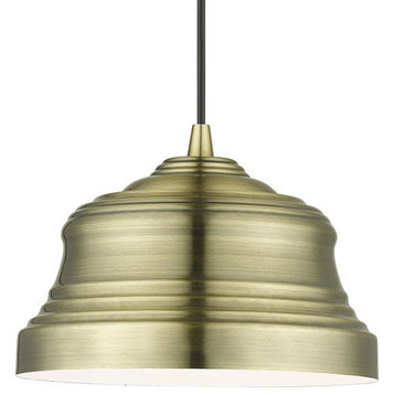 Livex Lighting 55902 Endicott 10"W Mini Pendant - Antique Brass