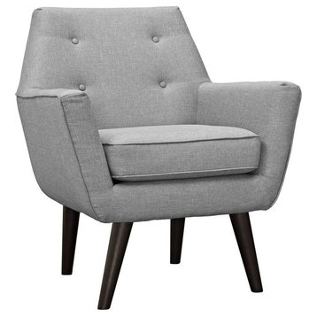 Posit Upholstered Armchair, Light Gray