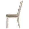 Side Chair, Tan Fabric, Cream Finish