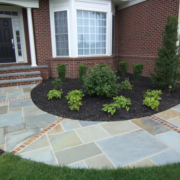 Pennsyvania Bluestone Walk with Brick Banding, Chester Springs, PA