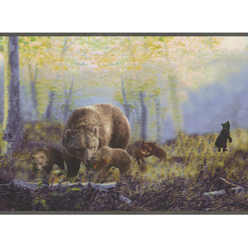 Bears in the Forest Peel and Stick Wallpaper Border 15'x7"