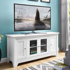 52" Wood TV Media Stand Storage Console, Wite