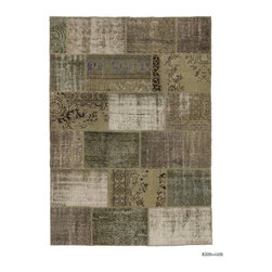 Over-dyed Turkish Patchwork Rug - Area Rugs